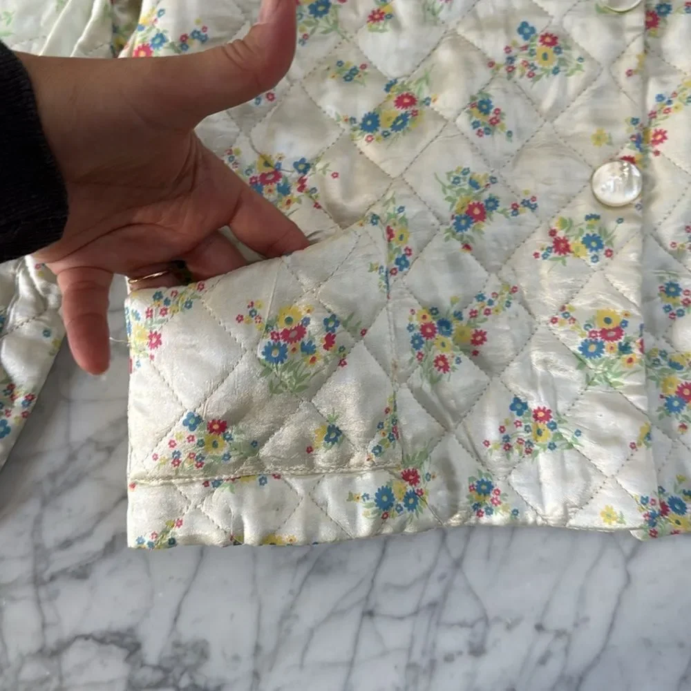 Vintage Quilted Girls Jacket Size 8/10 Cotton Cottagecore Ramona of California